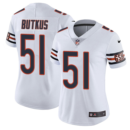Bears #51 Dick Butkus White Women's Stitched Vapor Untouchable Limited Jersey