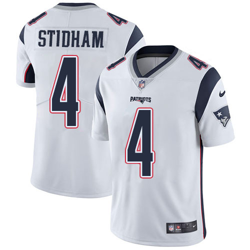 New England Patriots #4 Jarrett Stidham White Men's Stitched Vapor Untouchable Limited Jersey Men's