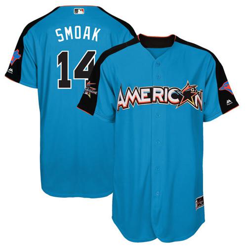 Toronto Blue Jays #14 Justin Smoak Blue 2017 All-Star American League Stitched Jersey Men's