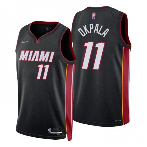 Miami Heat #11 KZ Okpala Black Mens 2021-22 75th Anniversary Diamond Swingman Jersey - Icon Edition Mens