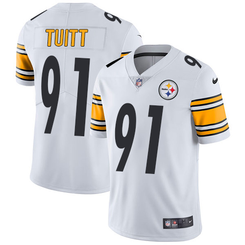 Pittsburgh Steelers #91 Stephon Tuitt White Men's Stitched Vapor Untouchable Limited Jersey Men's