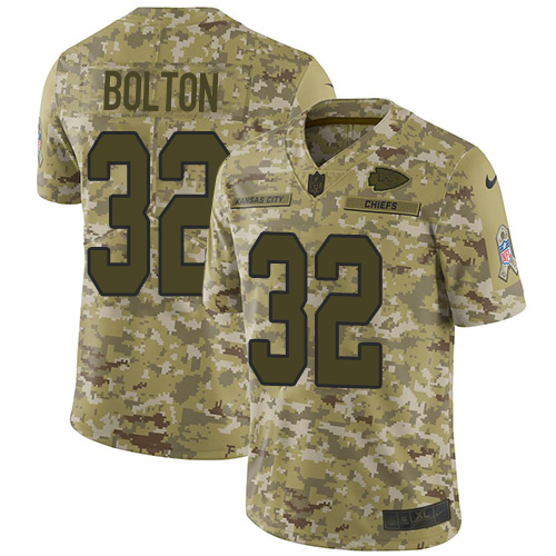 Chiefs #32 Nick Bolton Camo Youth Stitched Limited 2018 Salute To Service Jersey
