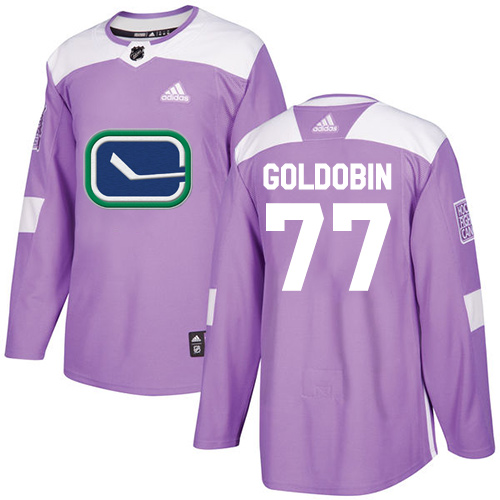 Adidas Vancouver Canucks #77 Nikolay Goldobin Purple Authentic Fights Cancer Youth Stitched Jersey Youth