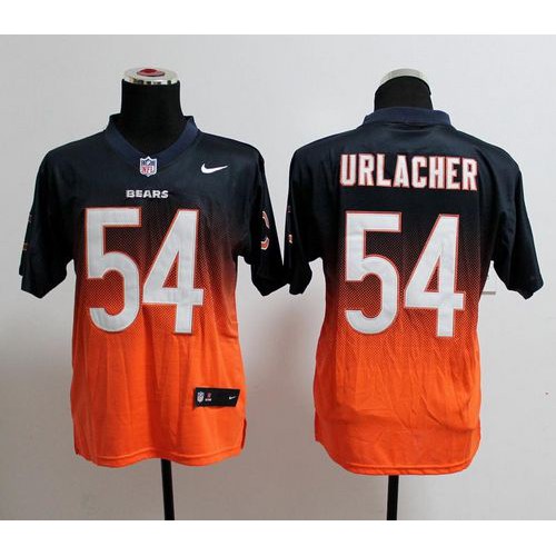 Chicago Bears #54 Brian Urlacher Navy Blue/Orange Men's Stitched Elite Fadeaway Fashion Jersey Men's