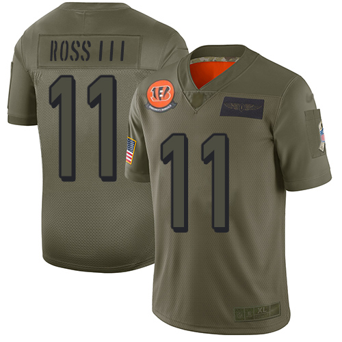 Cincinnati Bengals #11 John Ross III Camo Youth Stitched Limited 2019 Salute to Service Jersey Youth