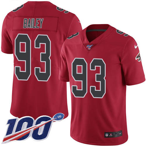 Atlanta Falcons #93 Allen Bailey Red Men's Stitched Limited Rush 100th Season Jersey Men's