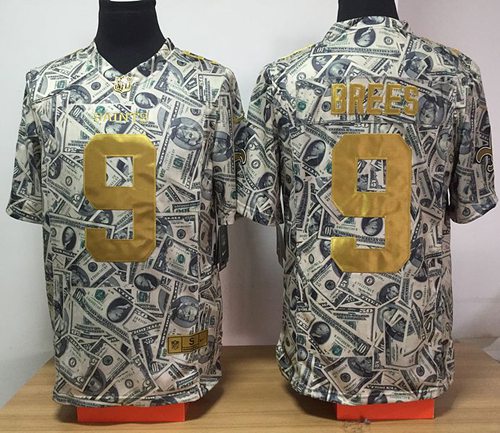 Saints #9 Drew Brees Dollar Fashion Men's Stitched Elite Jersey