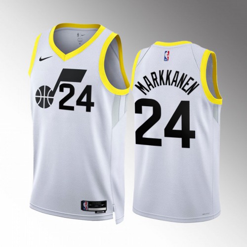 Utah Utah Jazz #24 Lauri Markkanen Mens Black 2022-23 Association Edition Jersey Mens