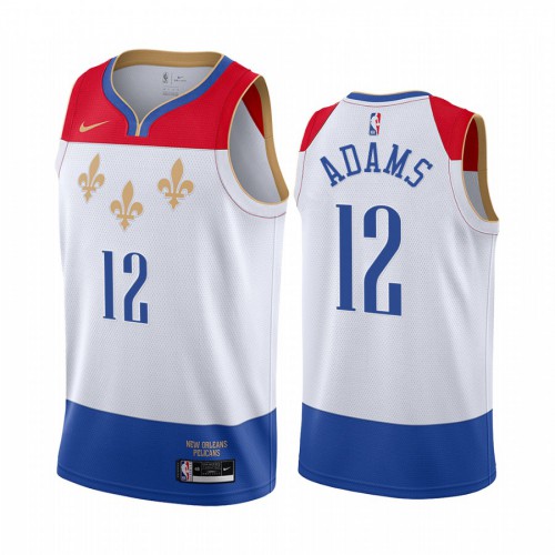 New Orleans Pelicans #12 Steven Adams White Youth Swingman 2020-21 City Edition Jersey Youth