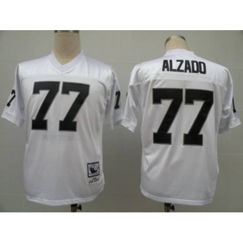 Mitchell and Ness Las Vegas Raiders #77 Lyle Alzado White Stitched Throwback Jersey Men's