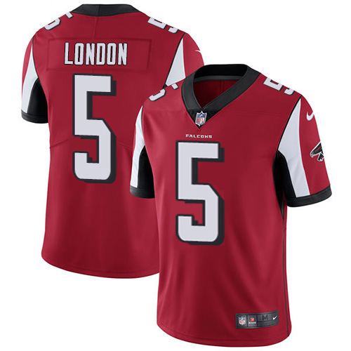 Falcons #5 Drake London Red Team Color Men's Stitched Vapor Untouchable Limited Jersey