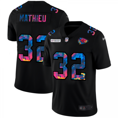 Kansas City Kansas City Chiefs #32 Tyrann Mathieu Men's Multi-Color Black 2020 Crucial Catch Vapor Untouchable Limited Jersey Men's