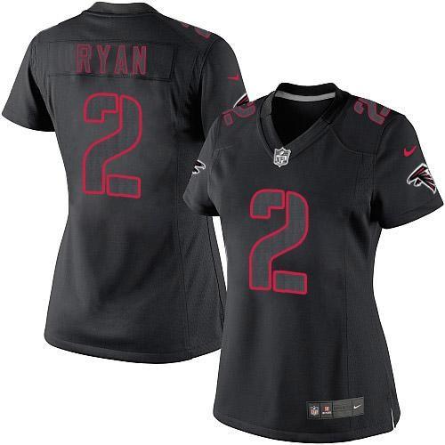 Atlanta Falcons #2 Matt Ryan Black Impact Women's Stitched Limited Jersey Womens
