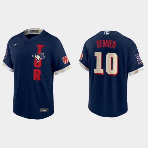 Toronto Toronto Blue Jays #10 Marcus Semien 2021 All Star Game Fan's Version Navy Jersey Men's
