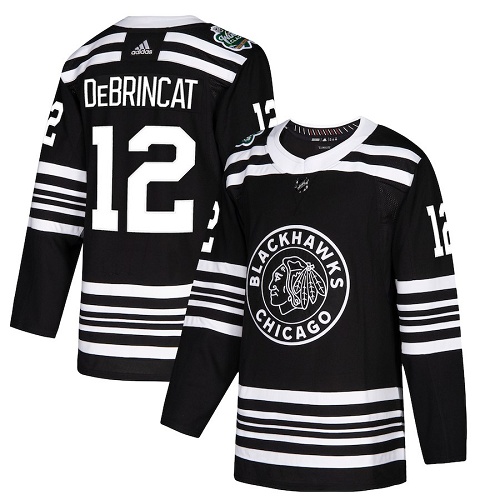 Adidas Chicago Blackhawks #12 Alex DeBrincat Black Authentic 2019 Winter Classic Stitched Youth Jersey Youth