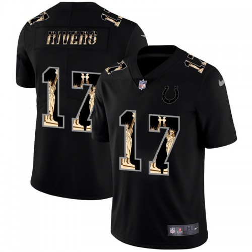 Indianapolis Indianapolis Colts #17 Philip Rivers Carbon Black Vapor Statue Of Liberty Limited Jersey Men's