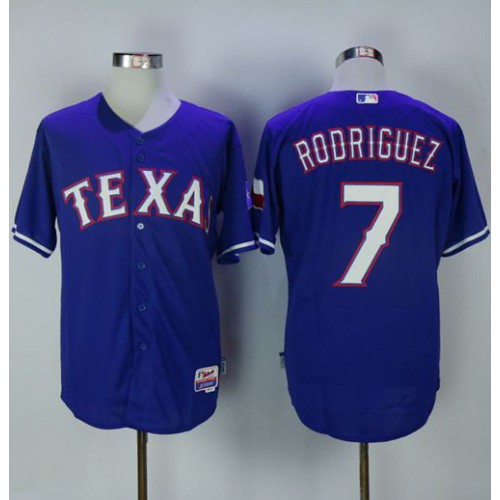 Texas Rangers #7 Ivan Rodriguez Blue Cool Base Stitched Jersey Men's