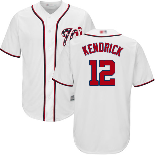 Washington Nationals #12 Howie Kendrick White Cool Base Stitched Jersey Men's