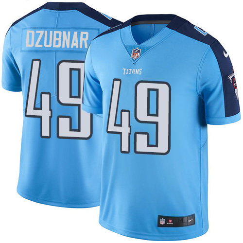 Tennessee Titans #49 Nick Dzubnar Light Blue Men's Stitched Limited Rush Jersey Men's