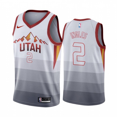Utah Jazz #2 Joe Ingles Mens Hardwood Classic Jersey White Mens