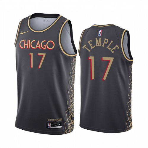 Chicago Bulls #17 Garrett Temple Black Swingman 2020-21 City Edition Jersey Mens