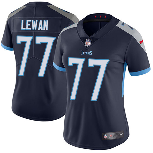 Tennessee Titans #77 Taylor Lewan Navy Blue Team Color Women's Stitched Vapor Untouchable Limited Jersey Womens
