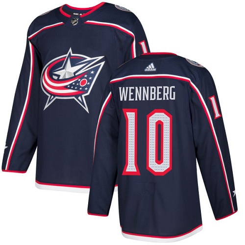 Adidas Columbus Blue Jackets #10 Alexander Wennberg Navy Blue Home Authentic Stitched Jersey Men's