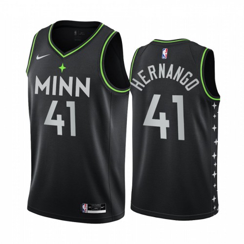 Minnesota Timberwolves #41 Juancho Hernangomez Black Youth Swingman 2020-21 City Edition Jersey Youth