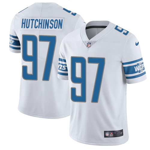 Lions #97 Aidan Hutchinson White Men's Stitched Vapor Untouchable Limited Jersey