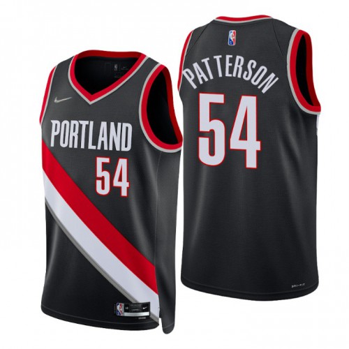 Portland Trail Blazers #54 Patrick Patterson Black Mens 2021-22 75th Anniversary Diamond Swingman Jersey - Icon Edition Mens