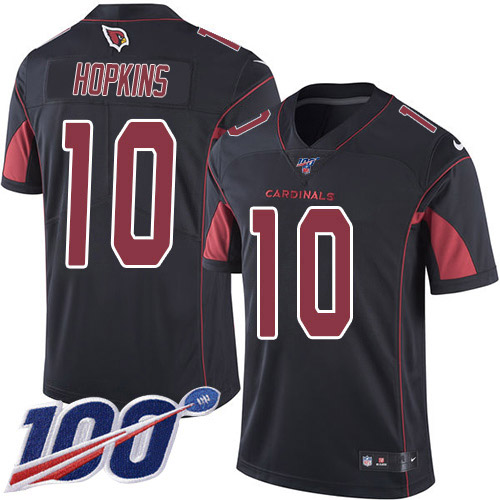 Cardinals #10 DeAndre Hopkins Black Youth Stitched Limited Rush 100th Season Jersey