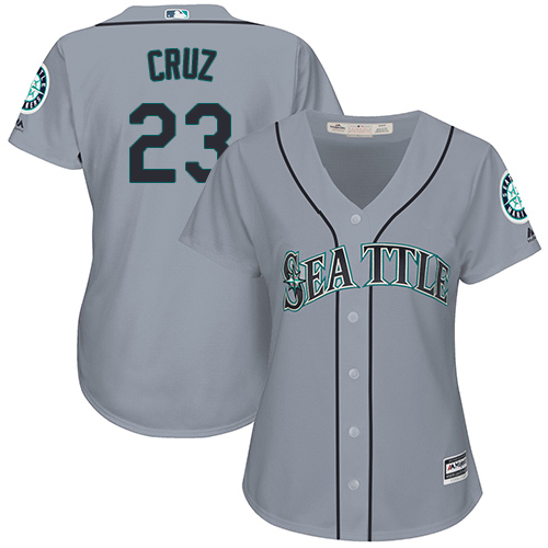Seattle Mariners #23 Nelson Cruz Grey Road Women's Stitched Jersey Womens
