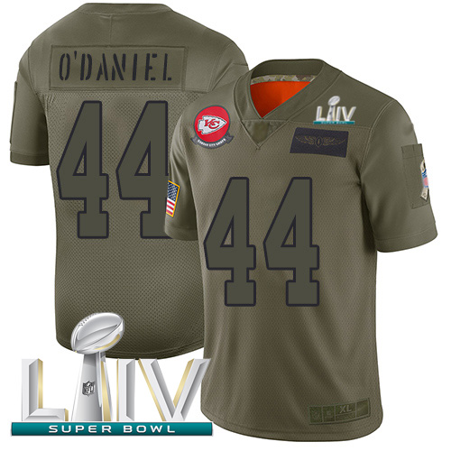 Kansas City Chiefs #44 Dorian O'Daniel Camo Super Bowl LIV 2020 Youth Stitched Limited 2019 Salute To Service Jersey Youth
