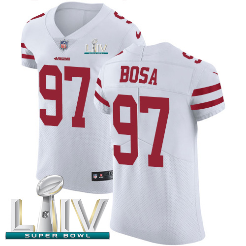 49ers #97 Nick Bosa White Super Bowl LIV 2020 Men's Stitched Vapor Untouchable Elite Jersey