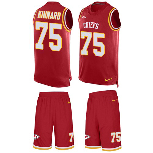 Chiefs #75 Darian Kinnard Red Team Color Men's Stitched Limited Tank Top Suit Jersey