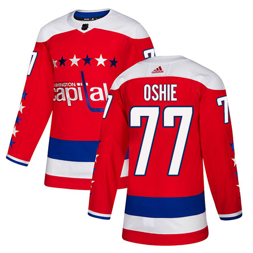Adidas Washington Capitals #77 T.J. Oshie Red Alternate Authentic Stitched Jersey Men's
