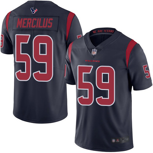 Houston Texans #59 Whitney Mercilus Navy Blue Men's Stitched Limited Rush Jersey Men's