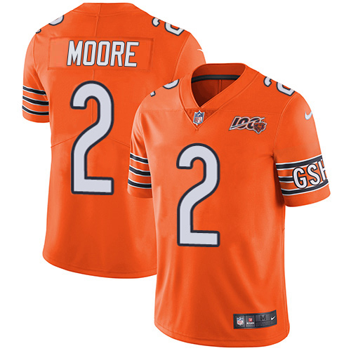 Bears #2 D.J. Moore Orange Men's Stitched Limited Rush 100th Season Jersey