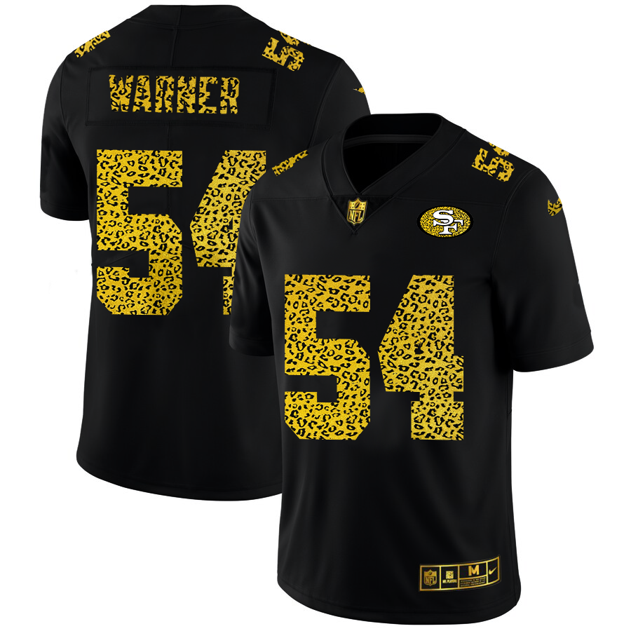 San Francisco 49ers #54 Fred Warner Men's Leopard Print Fashion Vapor Limited Jersey Black