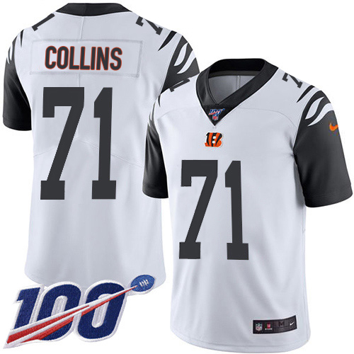 Bengals #71 La'el Collins White Men's Stitched Limited Rush 100th Season Jersey