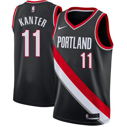 Portland Trail Blazers #11 Enes Kanter Black Womens Swingman Icon Edition Jersey Womens