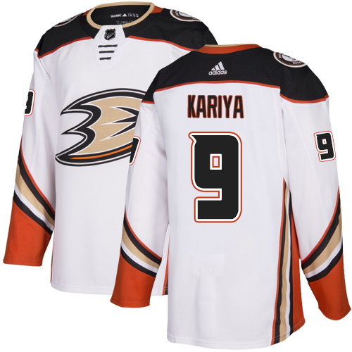 Adidas Anaheim Ducks #9 Paul Kariya White Road Authentic Stitched Jersey Men's