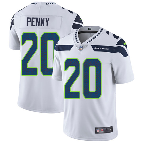 Seattle Seahawks #20 Rashaad Penny White Men's Stitched Vapor Untouchable Limited Jersey Men's