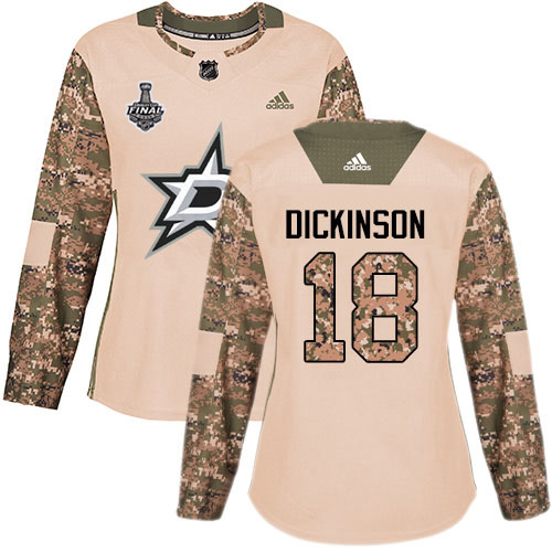 Adidas Dallas Stars #18 Jason Dickinson Camo Authentic 2017 Veterans Day Women's 2020 Stanley Cup Final Stitched Jersey Womens