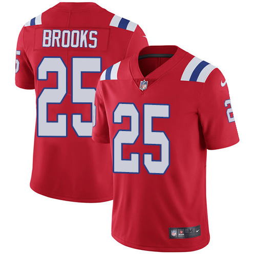 New England Patriots #25 Terrence Brooks Red Alternate Men's Stitched Vapor Untouchable Limited Jersey Men's
