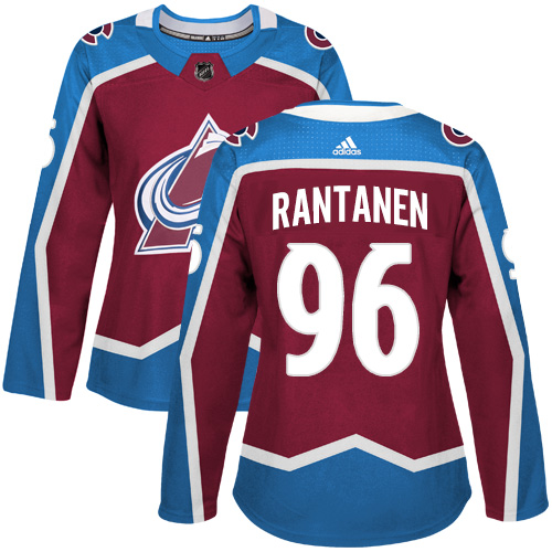 Adidas Colorado Avalanche #96 Mikko Rantanen Burgundy Home Authentic Women's Stitched Jersey Womens