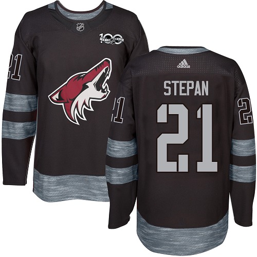Adidas Arizona Coyotes #21 Derek Stepan Black 1917-2017 100th Anniversary Stitched Jersey Men's