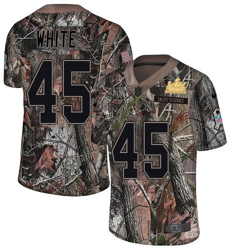 Buccaneers #45 Devin White Camo Men's Super Bowl LV Champions Patch Stitched Limited Rush Realtree Jersey