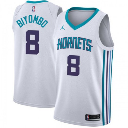 Charlotte Hornets #8 Bismack Biyombo White Youth Jordan Swingman Association Edition Jersey Youth