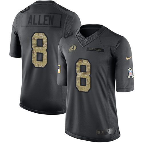 Washington Commanders #8 Kyle Allen Black Youth Stitched Limited 2016 Salute to Service Jersey Youth